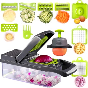 Răzătoare multifuncțională pentru fructe și legume – Set 16 piese cu mâner de protecție